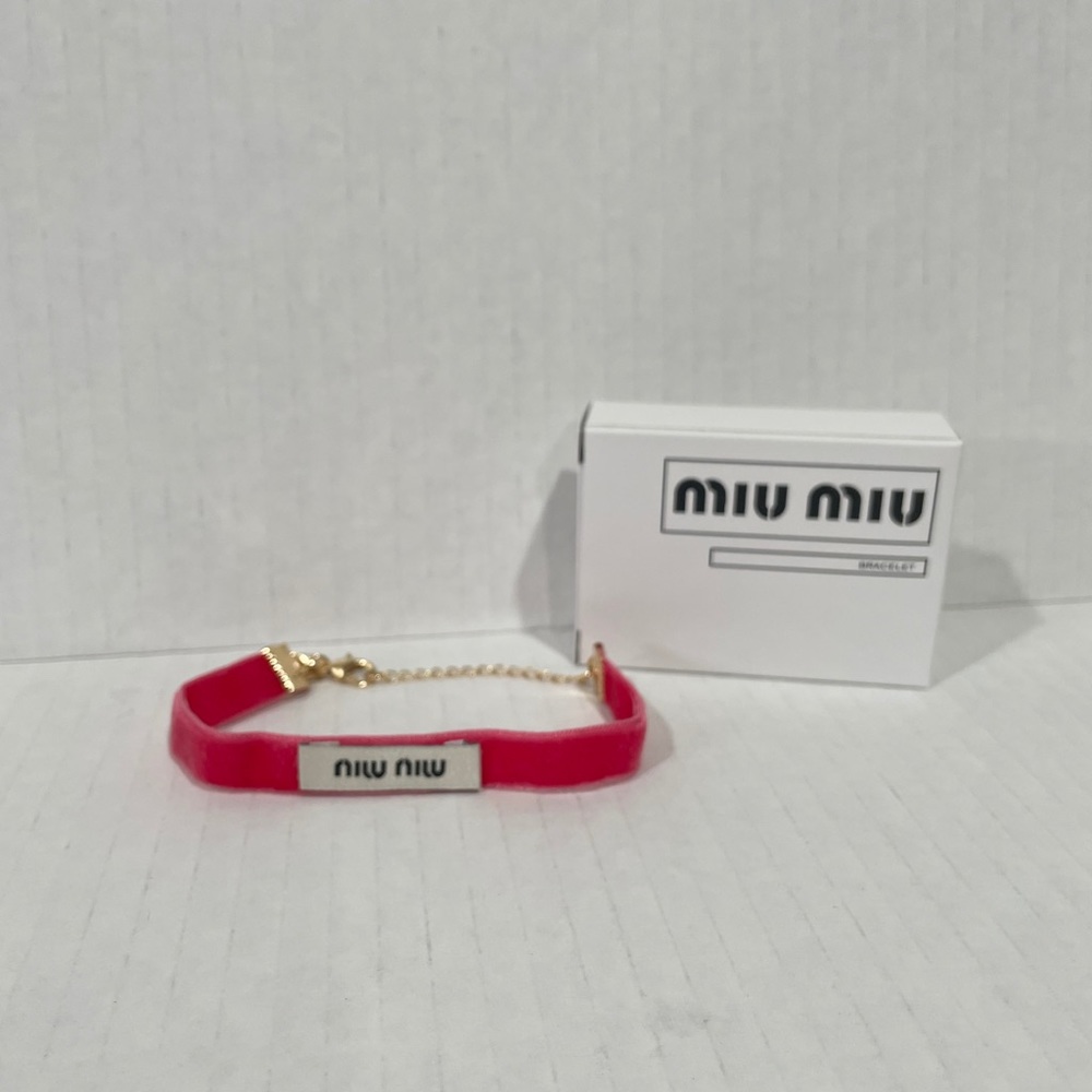Miu Miu Velour Velvet Pink bracelet pink new